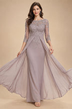 Lace Appliques Sheath/Column Scoop Neck Floor-Length Mother of the Bride & Groom Dresses for Women (SHI22501013)