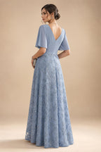 Chiffon Sheath/Column Scoop Neck Floor-Length Mother of the Bride & Groom Dresses with Lace Embroidery Bodice & Ruched Waist (SHI22501513)