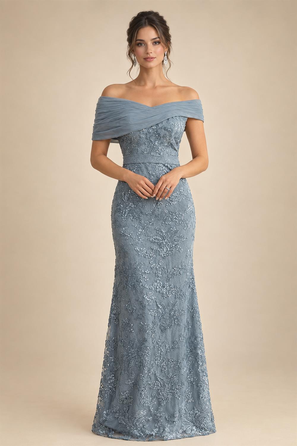 Sheath Satin Tea-Length Mother of the Bride & Groom Dresses with 3/4 Bell Sleeves & Crystal Embellished Belt (SHI22500471)