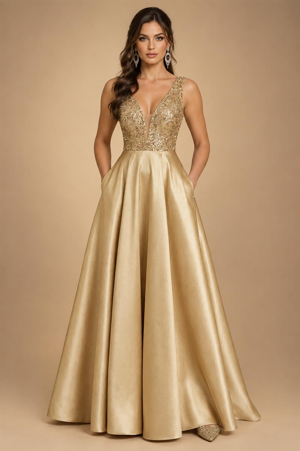 A-Line Metallic Satin Off Shoulder Bow Mother of the Bride & Groom Dresses with Floral Lace Appliques, Ruched Waist & Sweep Train (SHI22500425)