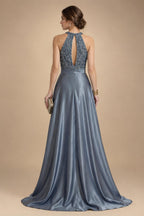 V Neck Satin Pleated Mermaid Mother of the Bride Dresses (SHIR1110589)