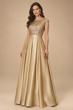 Jumpsuit V Neck Half Sleeve Long Sparkling Mother of the Bride Dresses with Belt (SHI22500201)