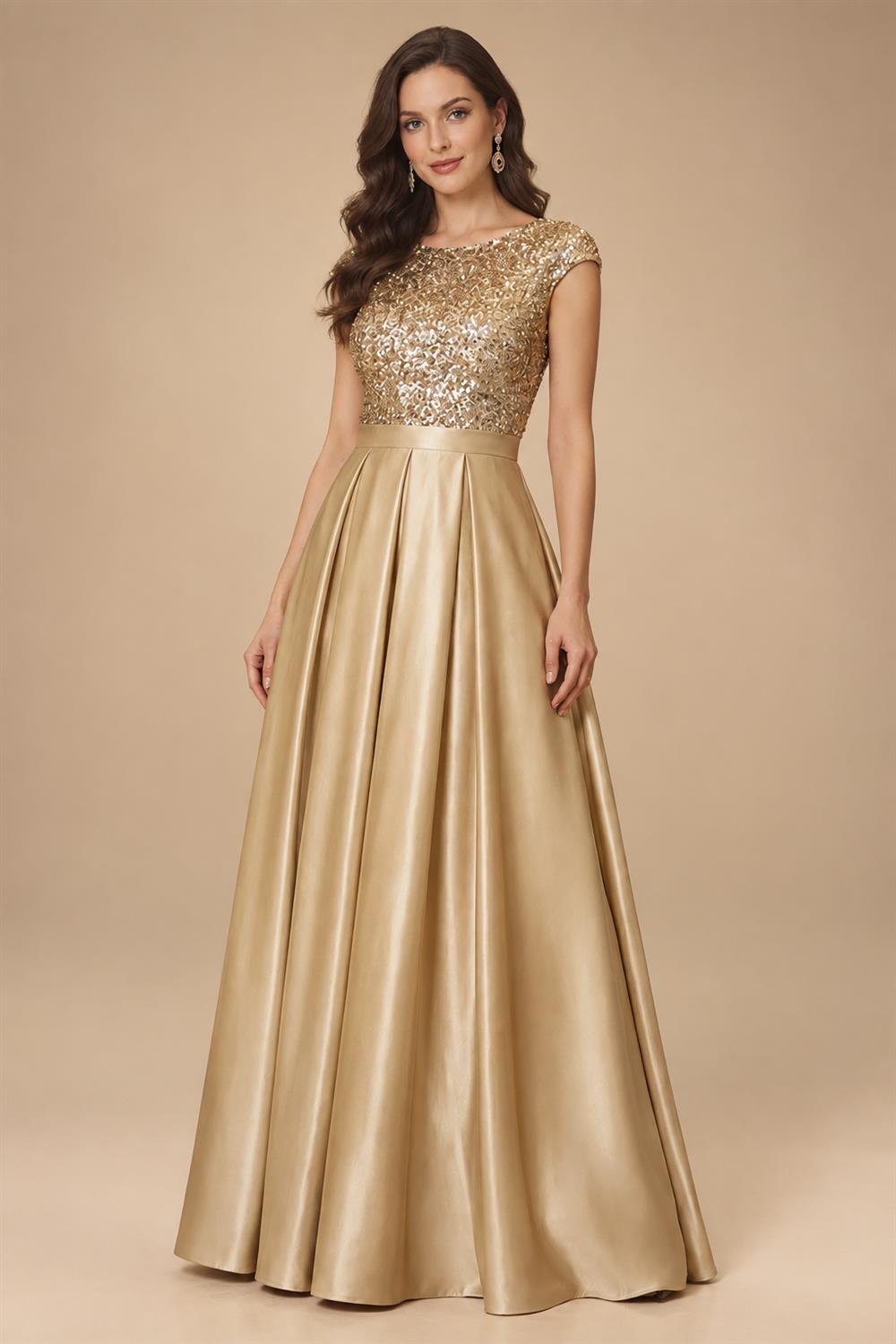 Jumpsuit V Neck Half Sleeve Long Sparkling Mother of the Bride Dresses with Belt (SHI22500201)