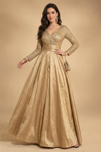 A-Line/Princess Pleated Two-Piece Tea-Length Mother of the Bride Dresses with Cascading Ruffles (SHI22500054)