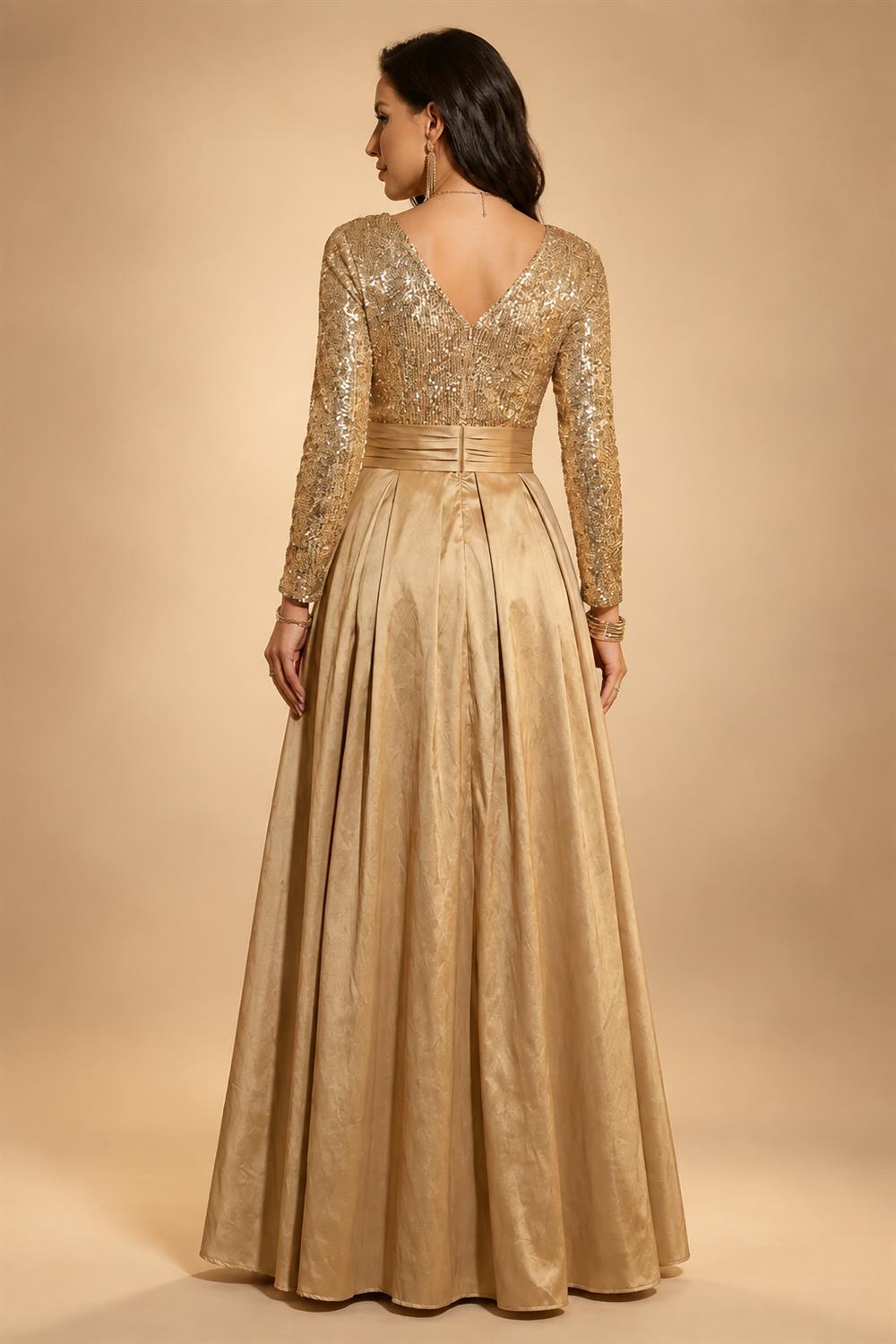 A-Line/Princess Pleated Two-Piece Tea-Length Mother of the Bride Dresses with Cascading Ruffles (SHI22500054)