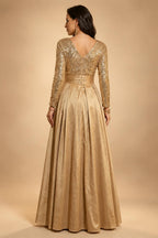 A-Line/Princess Pleated Two-Piece Tea-Length Mother of the Bride Dresses with Cascading Ruffles (SHI22500054)