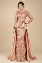 A-Line/Princess Sweetheart Chiffon Maxi Mother of the Bride & Groom Dresses with Lace Appliques & Sweep Train (SHI22501652)