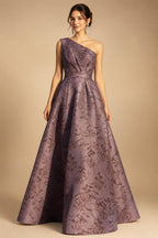 Mermaid Scoop Long Sleeve Floor Length Mother of the Bride Dresses with Peplum & Appliques (SHI22500269)