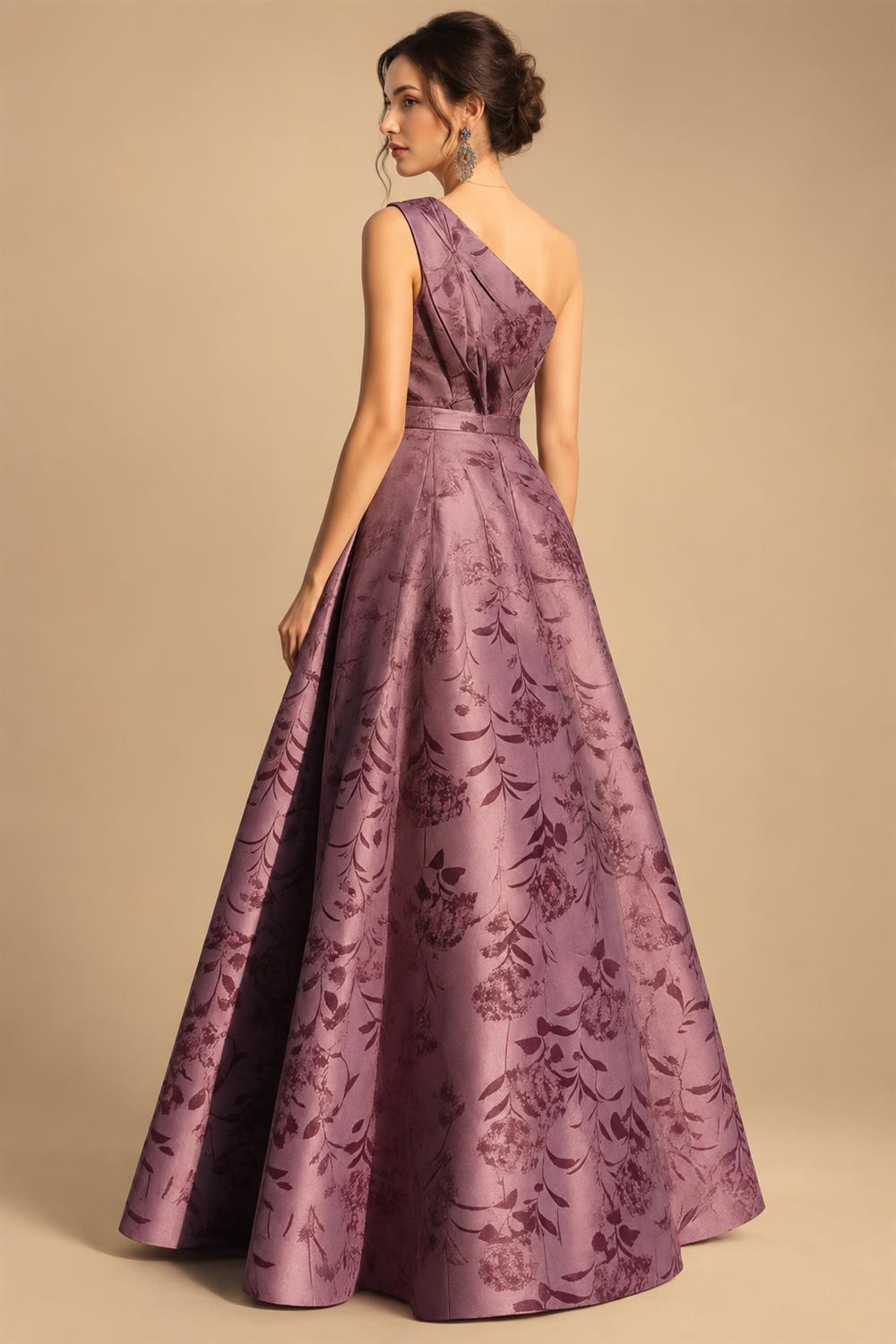 Mermaid Scoop Long Sleeve Floor Length Mother of the Bride Dresses with Peplum & Appliques (SHI22500269)