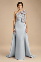 Sheath Satin 3/4 Sleeves Maxi Mother of the Bride & Groom Dresses with Chiffon Cape (SHI22500709)