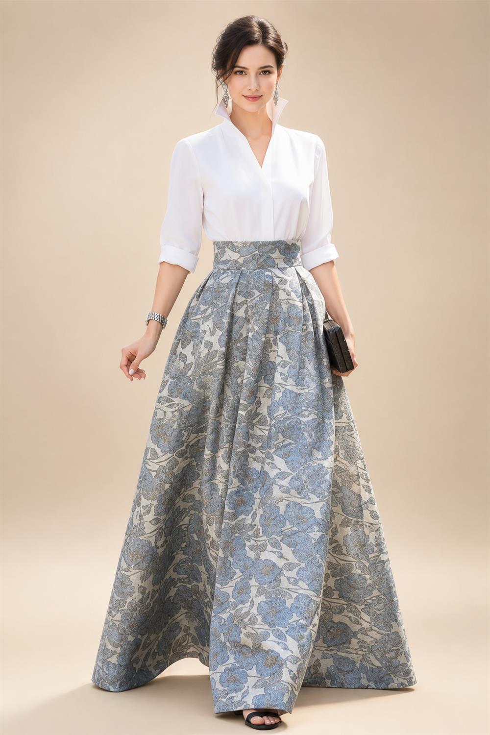 Pantsuits Separates Scoop Neck Sequins Asymmetrical Ankle-Length Mother of the Bride Dress with Slit (SHI22500132)