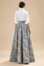 A-Line/Princess Scoop Neck Satin Tea-Length Mother of the Bride Dresses with Pockets (SHI22500122)