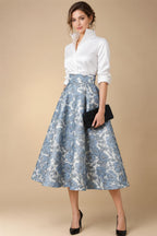 3/4 Sleeve Round Neck A-Line Midi Chiffon Mother of the Bride Dresses with Jacket (SHI22500386)