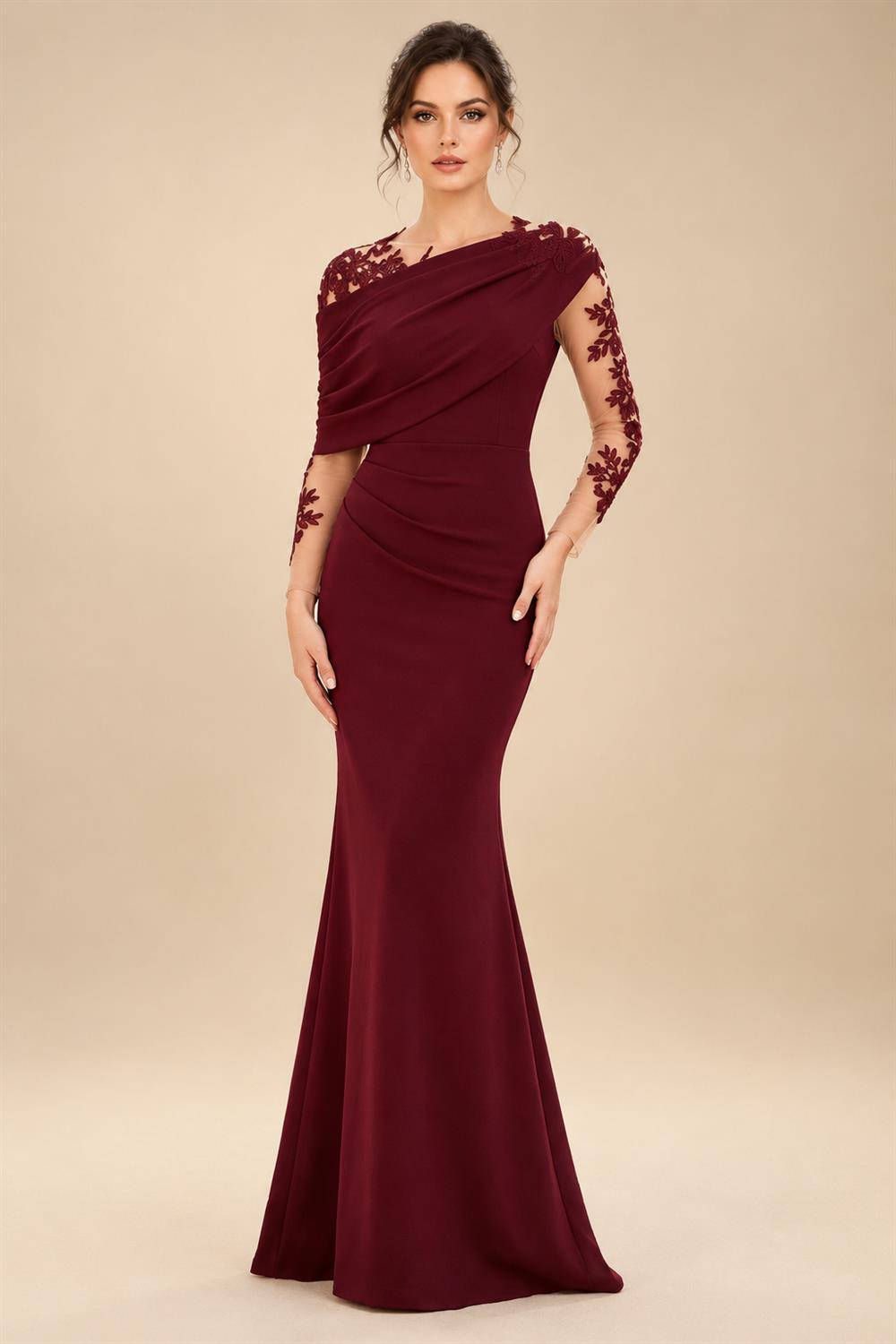 Sheath Silk Off Shoulder Ruched Maxi Mother of the Bride & Groom Dresses (SHI22500808)