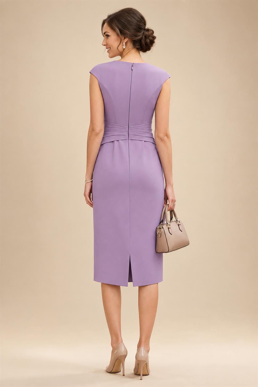 A-Line Chiffon 3/4 Flutter Sleeves Mother of the Bride & Groom Dresses with Beaded Lace Embroidered Bodice (SHI22500645)