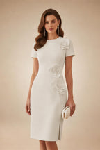 Satin Scoop Neck Mother of the Bride & Groom Dresses with 3D Flower (SHI22500338)