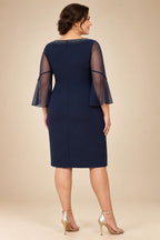 A-Line Chiffon Pleated Long Mother of the Bride & Groom Dresses with 3/4 Flutter Sleeves & Sequin Waist (SHI22500702)