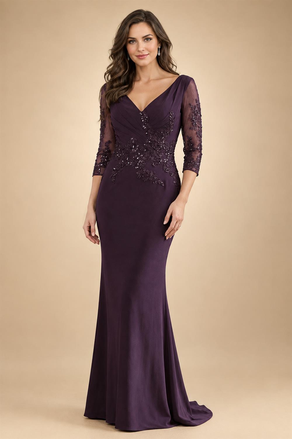A-Line/Princess Off Shoulder Chiffon Floor-Length Mother of the Bride & Groom Dresses with Lace Appliques & Pleats (SHI22501566)
