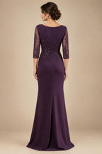 A-Line/Princess Off Shoulder Chiffon Floor-Length Mother of the Bride & Groom Dresses with Lace Appliques & Pleats (SHI22501566)