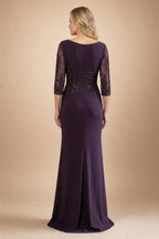 A-Line/Princess V-Neck Chiffon Floor-Length Mother of the Bride & Groom Dresses with Lace Appliques, Sequin & Ruffles (SHI22501608)