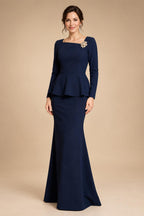 Scoop Neck Floral Print Mermaid Mother of the Bride Dresses (SHIR1110328)