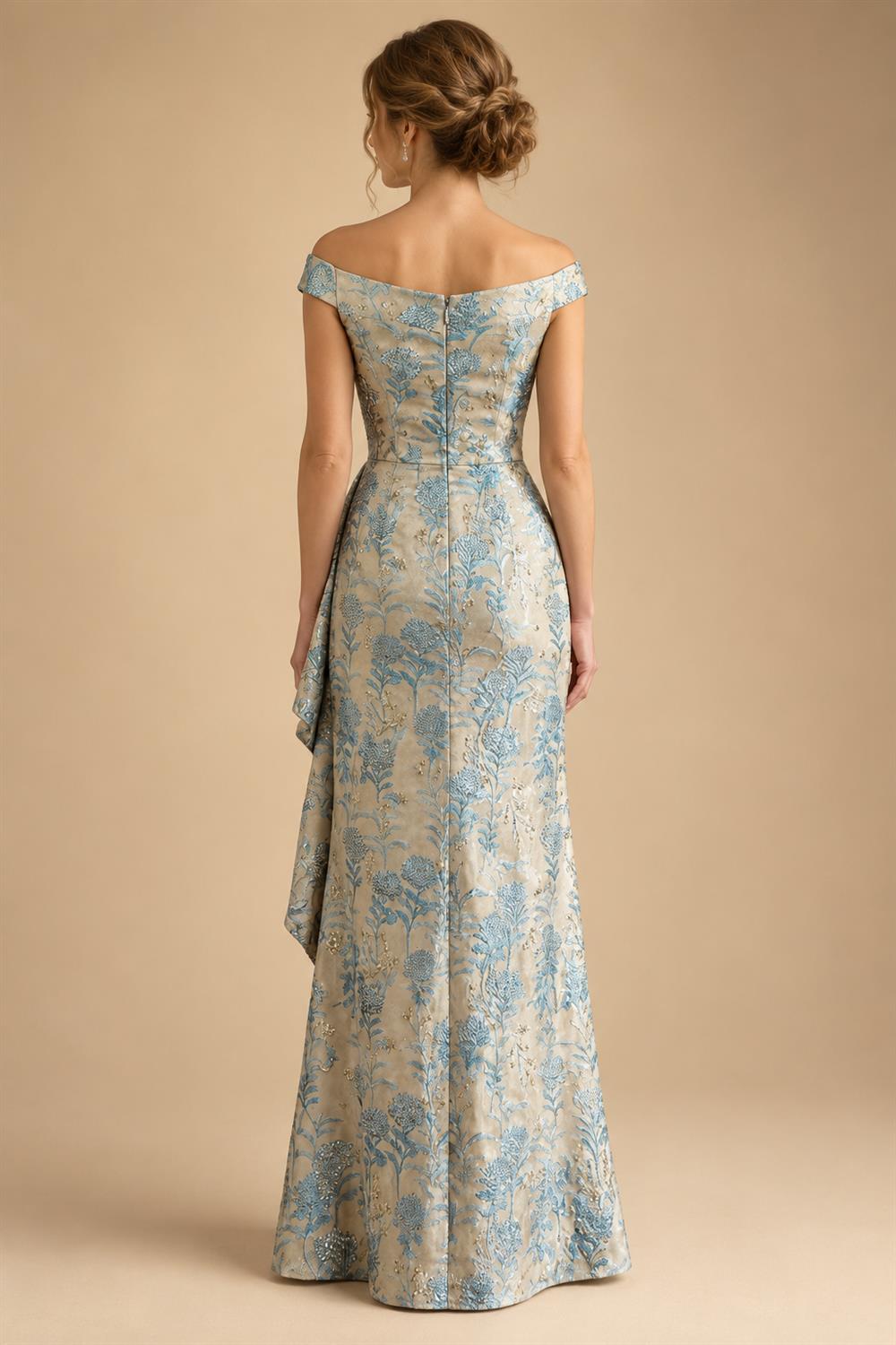 Lightweight Sheath Tea-Length Chiffon Mother of the Bride & Groom Dresses with Cowl Neck & Ruched Waist (SHI22500689)