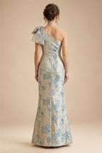 Jacquard Mermaid/Trumpet V-Neck Floor-Length Mother of the Bride & Groom Dresses for Women (SHI22501233)