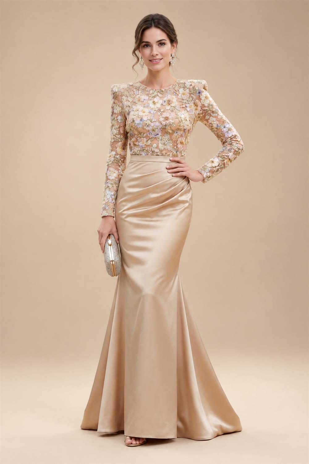 Sleeveless Lace Appliques Mother of the Bride Dresses with 3D Flower (SHI22500545)