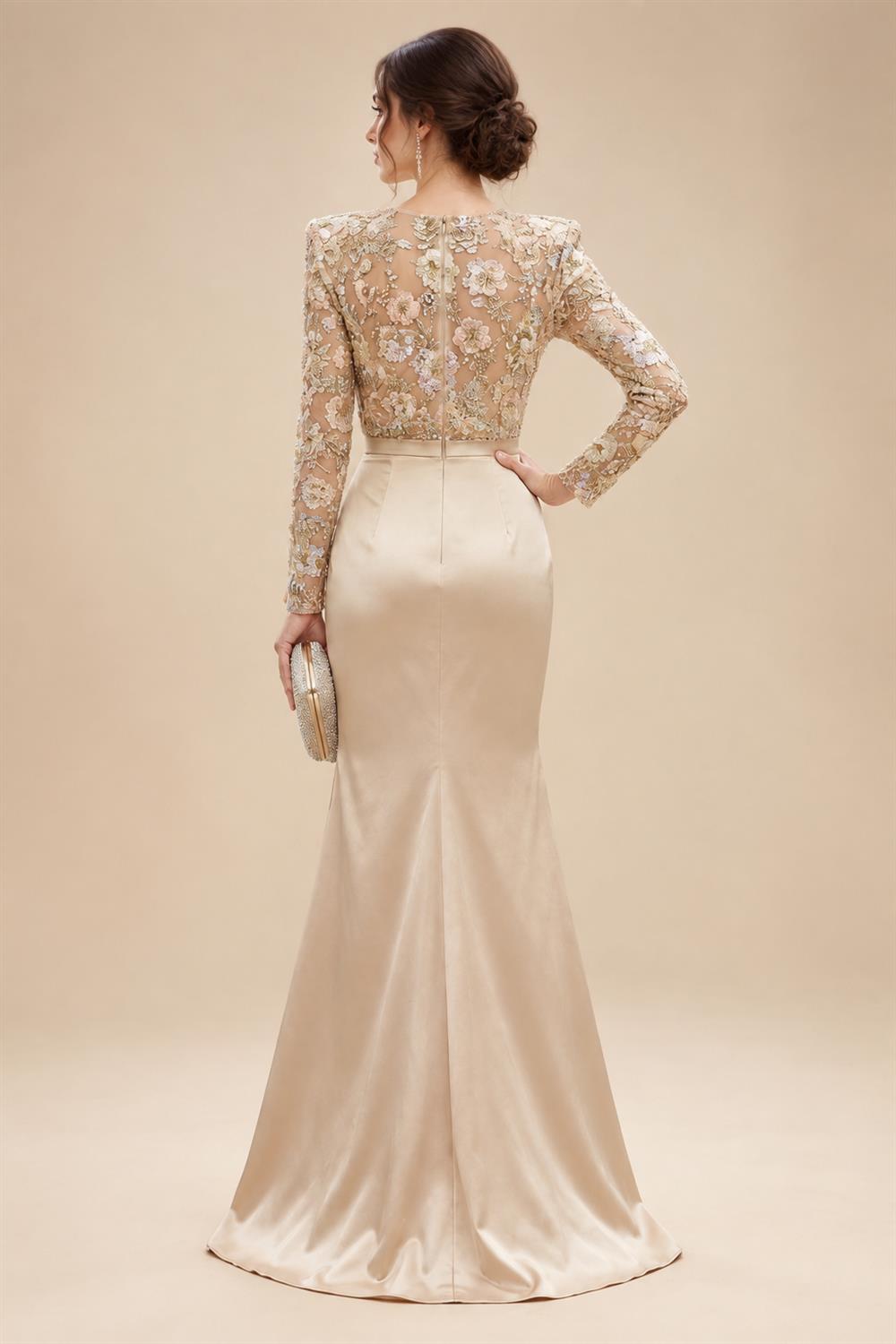 Sleeveless Lace Appliques Mother of the Bride Dresses with 3D Flower (SHI22500545)