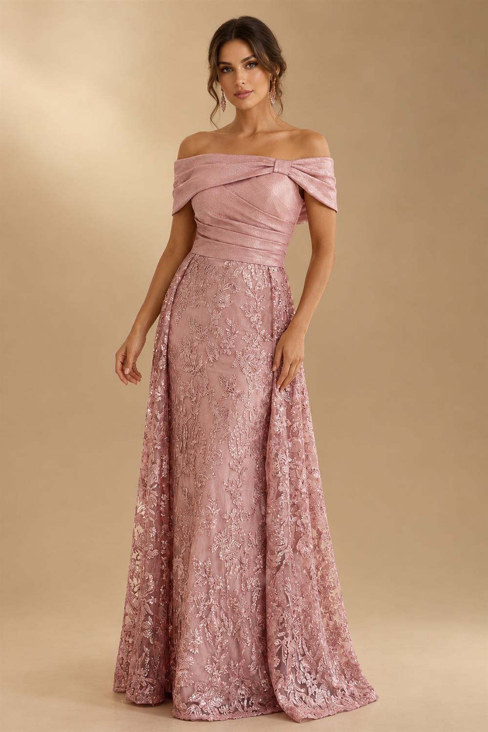 A-Line/Princess V-Neck Chiffon Maxi Mother of the Bride & Groom Dresses with Feather Trim & Pleats (SHI22501651)