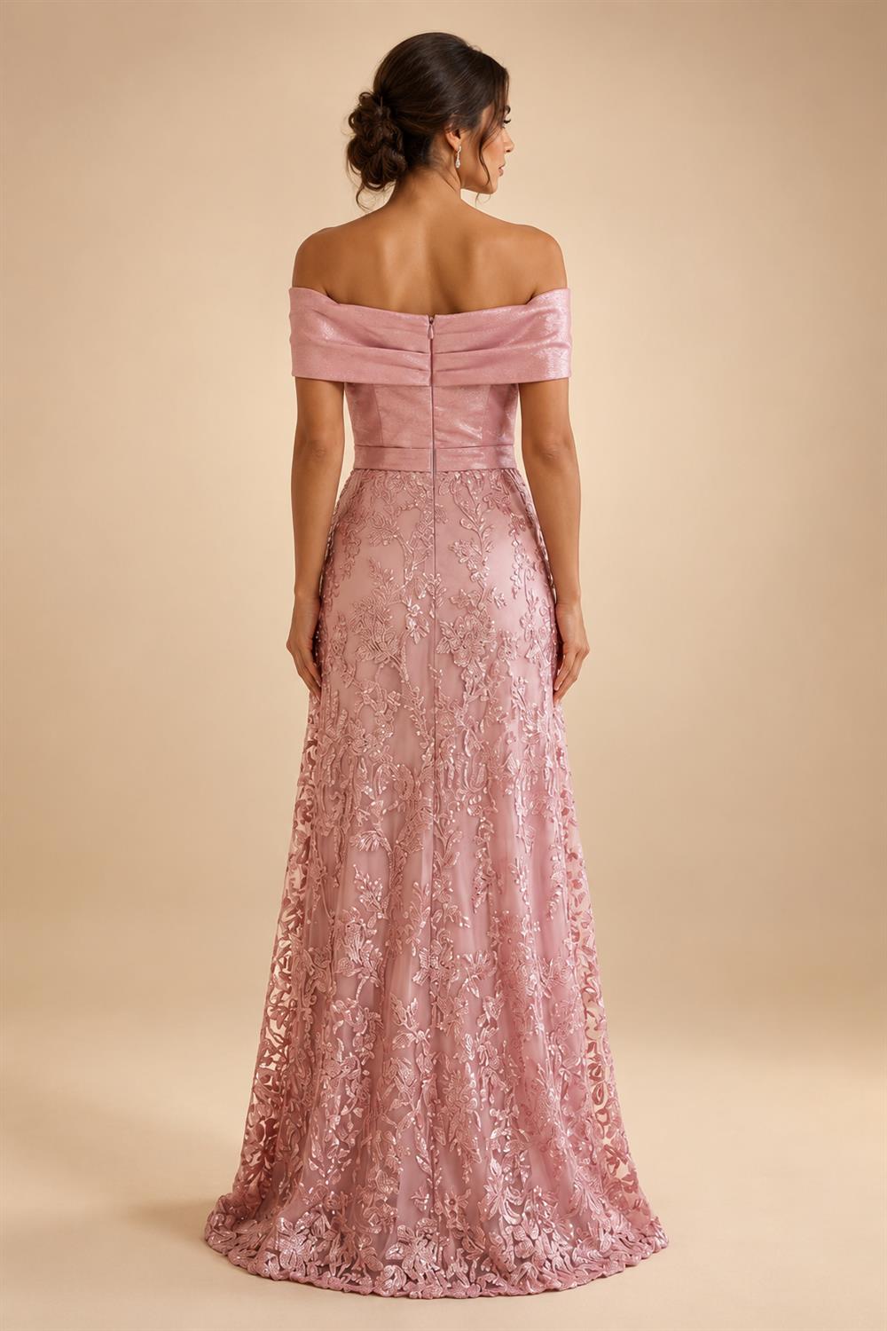A-Line/Princess V-Neck Chiffon Maxi Mother of the Bride & Groom Dresses with Feather Trim & Pleats (SHI22501651)