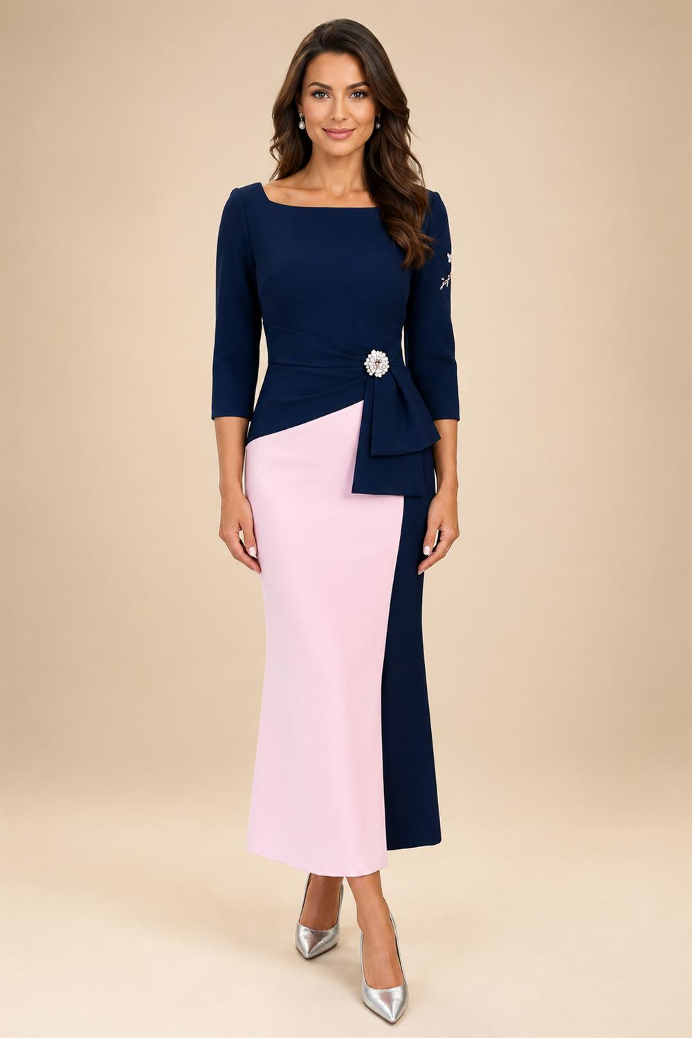 Scoop Neck Floral Print Mermaid Mother of the Bride Dresses (SHIR1110328)