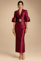 Mermaid/Trumpet One Shoulder Floral Embroidery Maxi Mother of the Bride & Groom Dresses with Side Sash & Ruched Waist (SHI22501626)