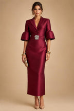 A-Line/Princess V-Neck Floral Print High-Low Mother of the Bride & Groom Dresses with Ruched Bodice (SHI22501569)