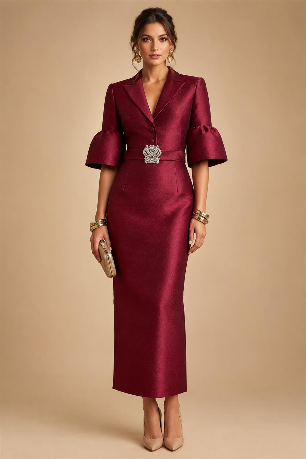A-Line/Princess V-Neck Floral Print High-Low Mother of the Bride & Groom Dresses with Ruched Bodice (SHI22501569)