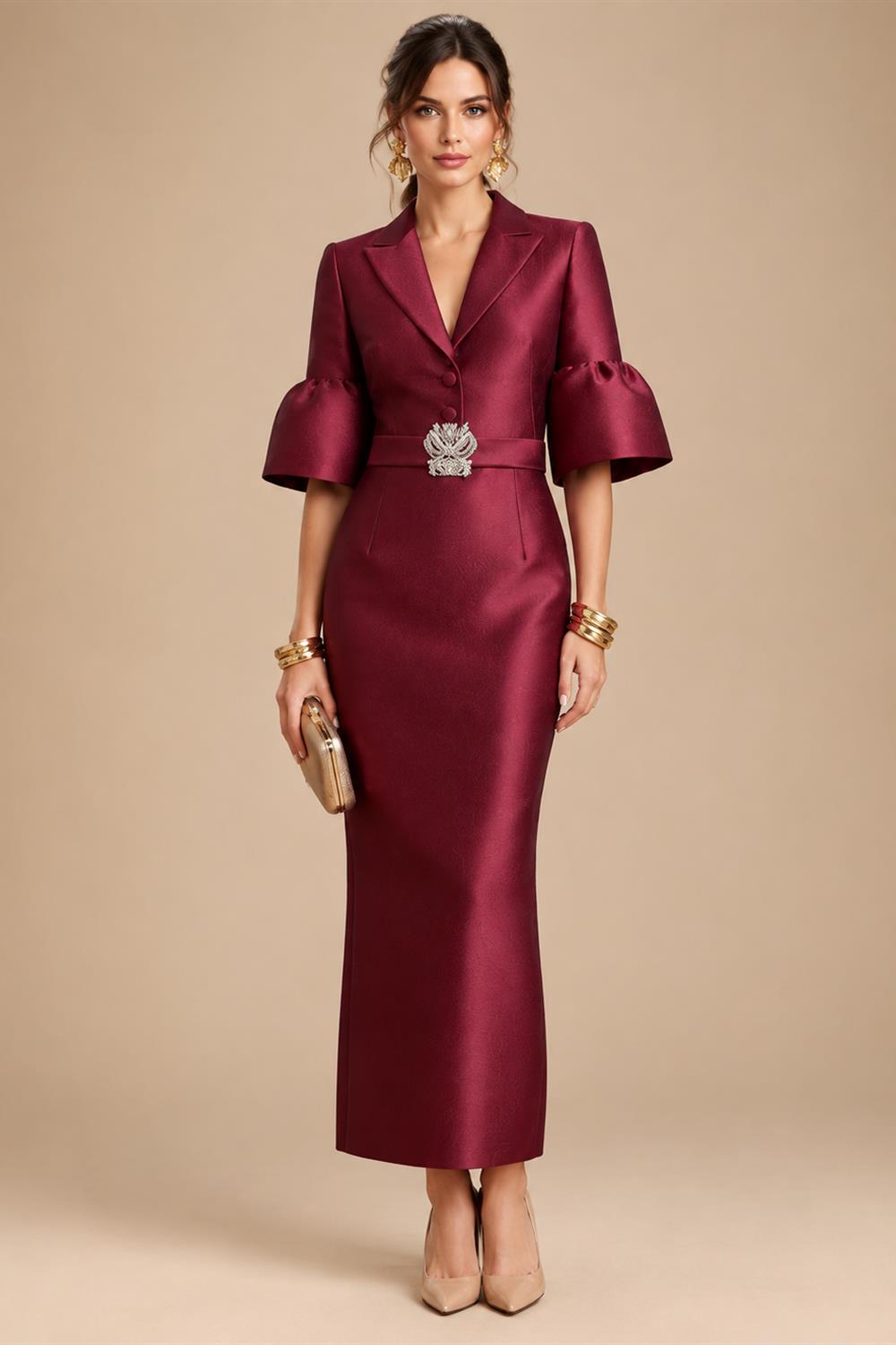 A-Line/Princess Scoop Neck Chiffon Floor-Length Mother of the Bride & Groom Dresses for Women (SHI22501635)