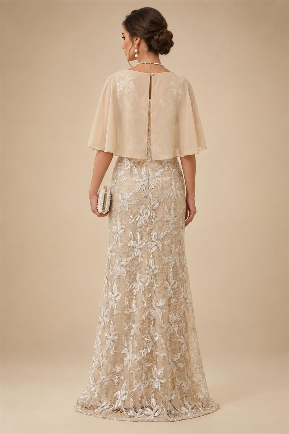 A-Line Chiffon Tiered Ruffles Mother of the Bride & Groom Dresses with Ruched Waist (SHI22500724)
