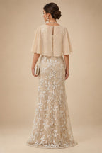 A-Line Chiffon Tiered Ruffles Mother of the Bride & Groom Dresses with Ruched Waist (SHI22500724)