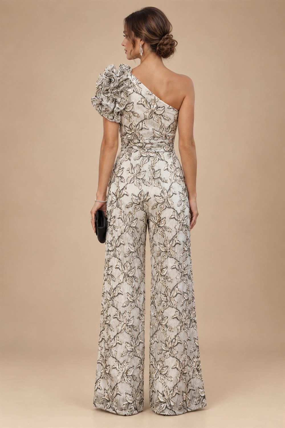A-Line Chiffon 3/4 Flutter Sleeves Mother of the Bride & Groom Dresses with Beaded Lace Embroidered Bodice (SHI22500645)