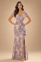 Jacquard A-Line/Princess V-Neck Floor-Length Mother of the Bride & Groom Dresses with Pockets (SHI22500987)