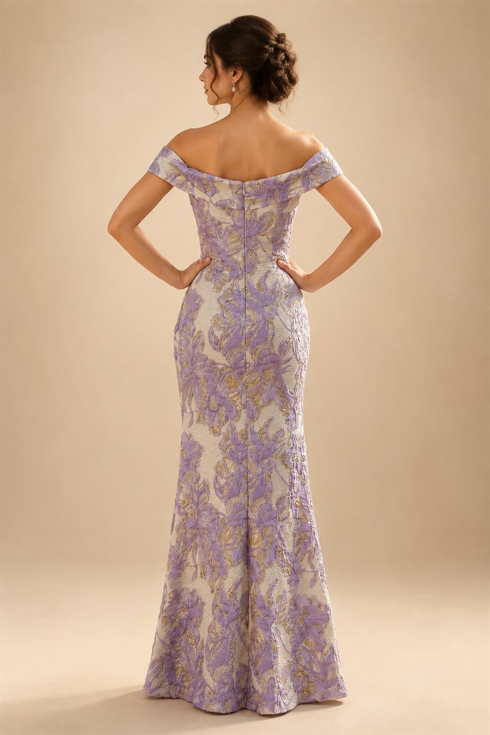 Jacquard A-Line/Princess V-Neck Floor-Length Mother of the Bride & Groom Dresses with Pockets (SHI22500987)