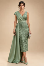 A-Line Lace Appliques Maxi Mother of the Bride & Groom Dresses with Flutter Sleeves Chiffon Bodice (SHI22500731)