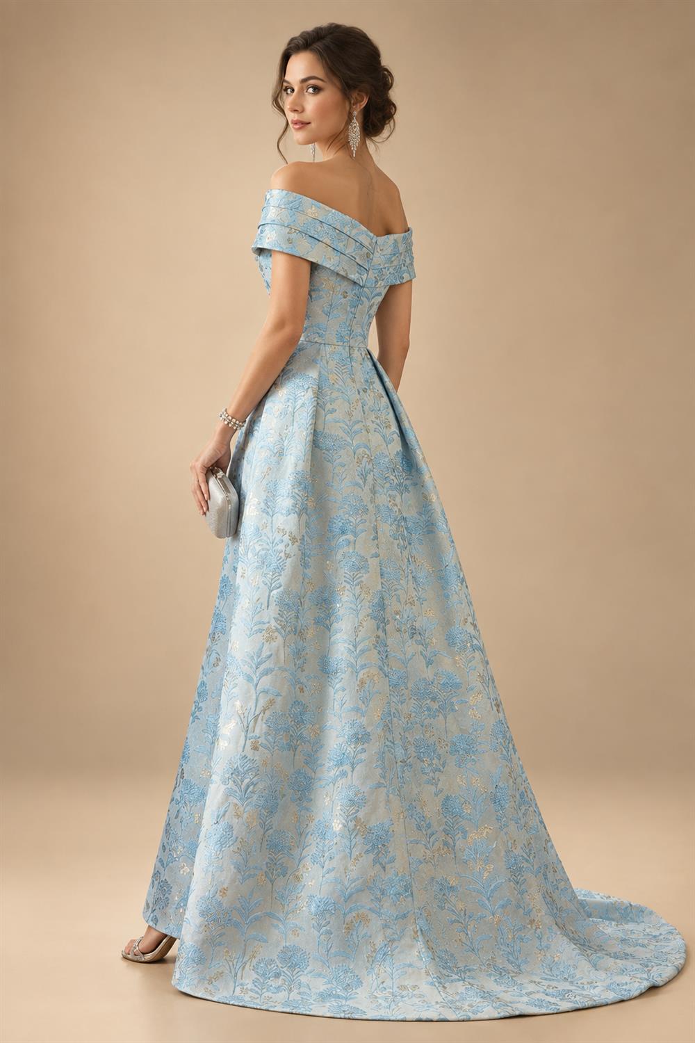 Satin Scoop Neck Mother of the Bride & Groom Dresses with 3D Flower (SHI22500338)