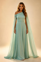 A-Line/Princess Scoop Illusion Lace Appliques Tea-Length Mother of the Bride Dresses with Pleated Ruffle (SHI22500105)