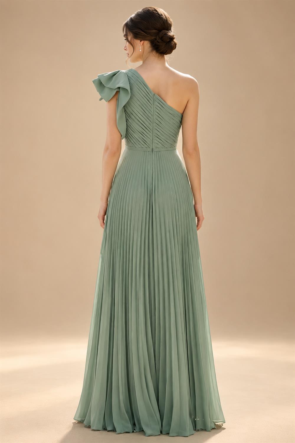 A-Line Pleated Chiffon One Shoulder Floor-Length Mother of the Bride & Groom Dresses (SHI22500625)
