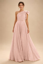 A-Line Pleated Chiffon One Shoulder Floor-Length Mother of the Bride & Groom Dresses (SHI22500625)