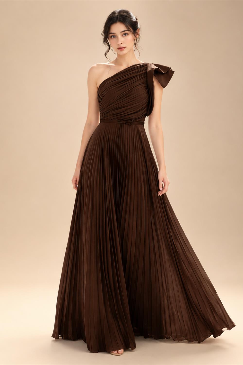A-Line Pleated Chiffon One Shoulder Floor-Length Mother of the Bride & Groom Dresses (SHI22500625)