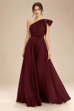 A-Line Pleated Chiffon One Shoulder Floor-Length Mother of the Bride & Groom Dresses (SHI22500625)