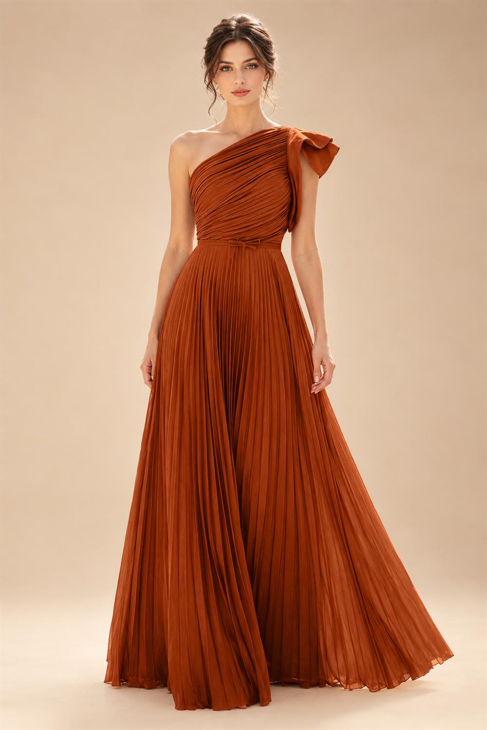 A-Line Pleated Chiffon One Shoulder Floor-Length Mother of the Bride & Groom Dresses (SHI22500625)