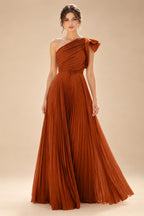 A-Line Pleated Chiffon One Shoulder Floor-Length Mother of the Bride & Groom Dresses (SHI22500625)